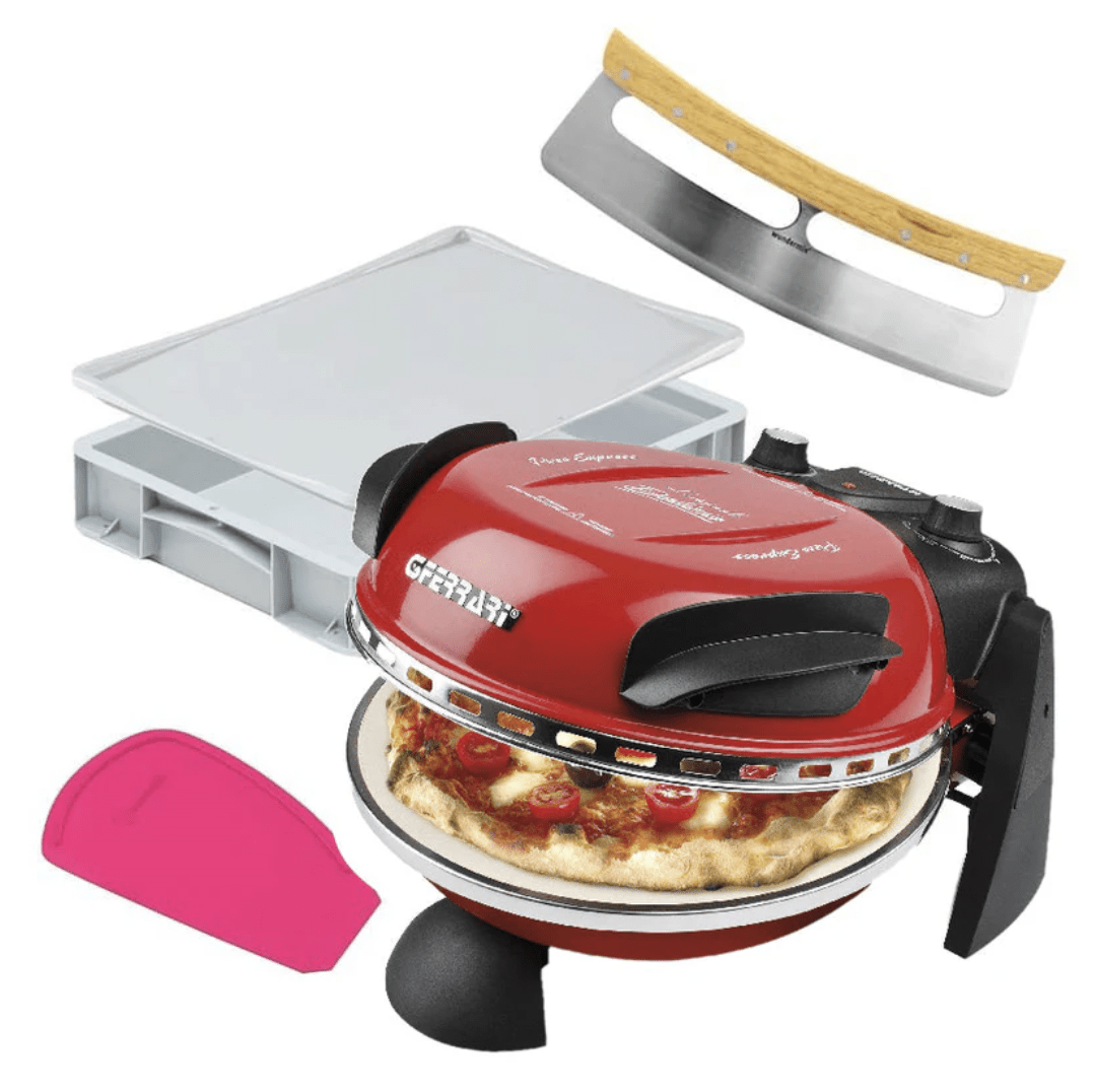 Pizza - Set mit G3Ferrari Pizzaofen, Teigballenbox, WunderCard® und Pizza - Wiegemesser - Wundermix GmbH
