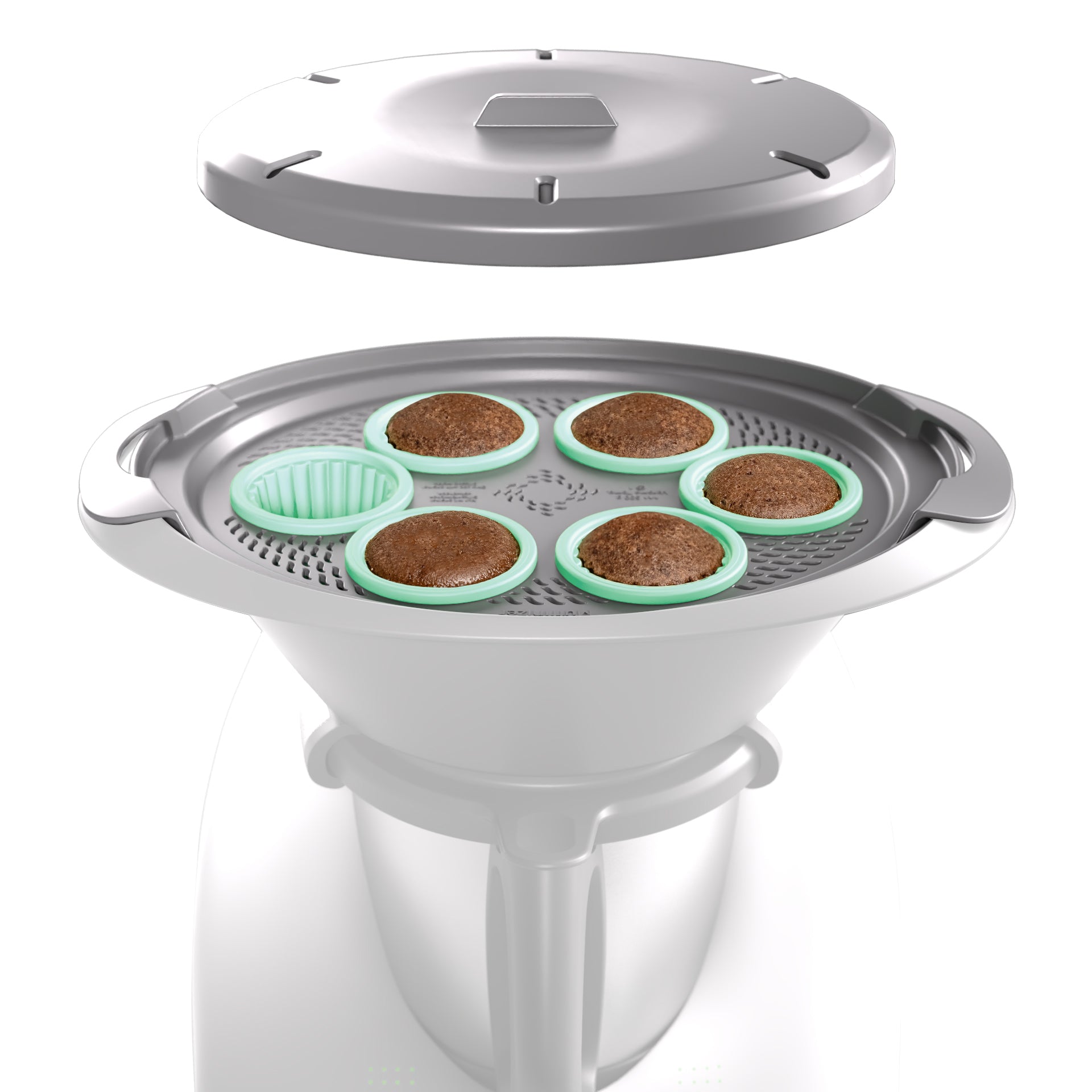Muffinizer® | inkl. 6 Silikonförmchen | Backform für Thermomix TM6, TM5, TM31 - Wundermix GmbH