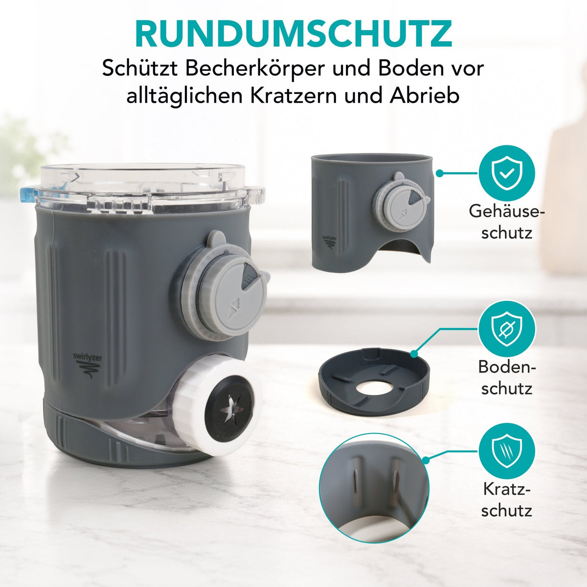 Swirlyzer | Silikon-Schutzhülle für Ninja Creami Scoop & Swirl Eisbehälter - Wundermix GmbH