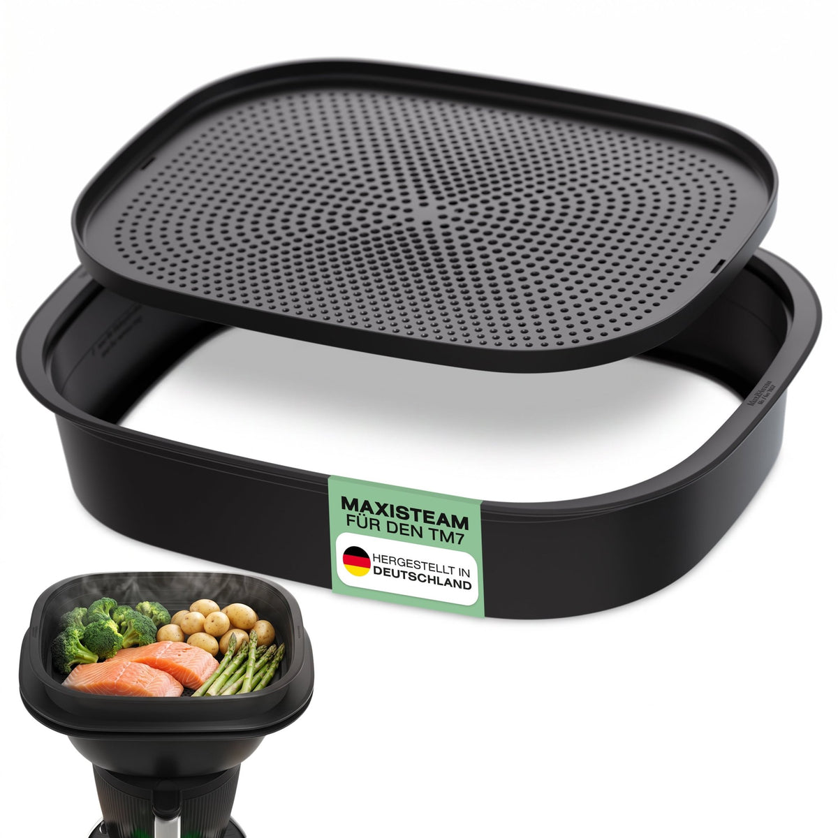 MaxiSteam® | Varoma-Erweiterung mit Einlegeboden für Thermomix TM7 - Wundermix GmbH